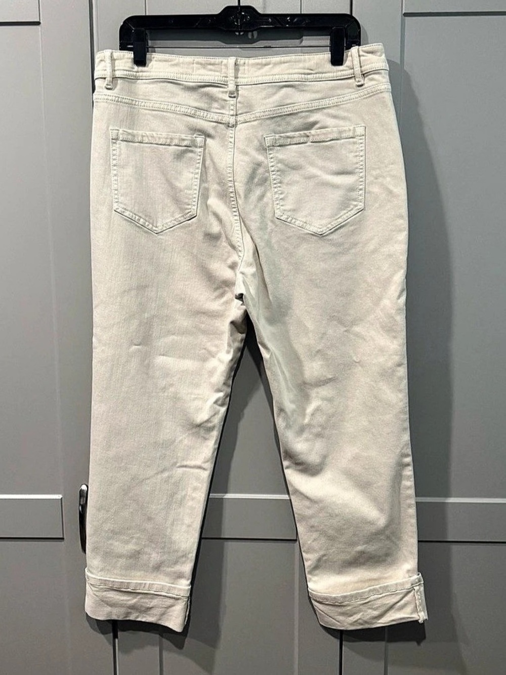 J.Jill High-Rise Straight-Leg Ankle Jeans Cream Size 14P - Picture 2 of 4